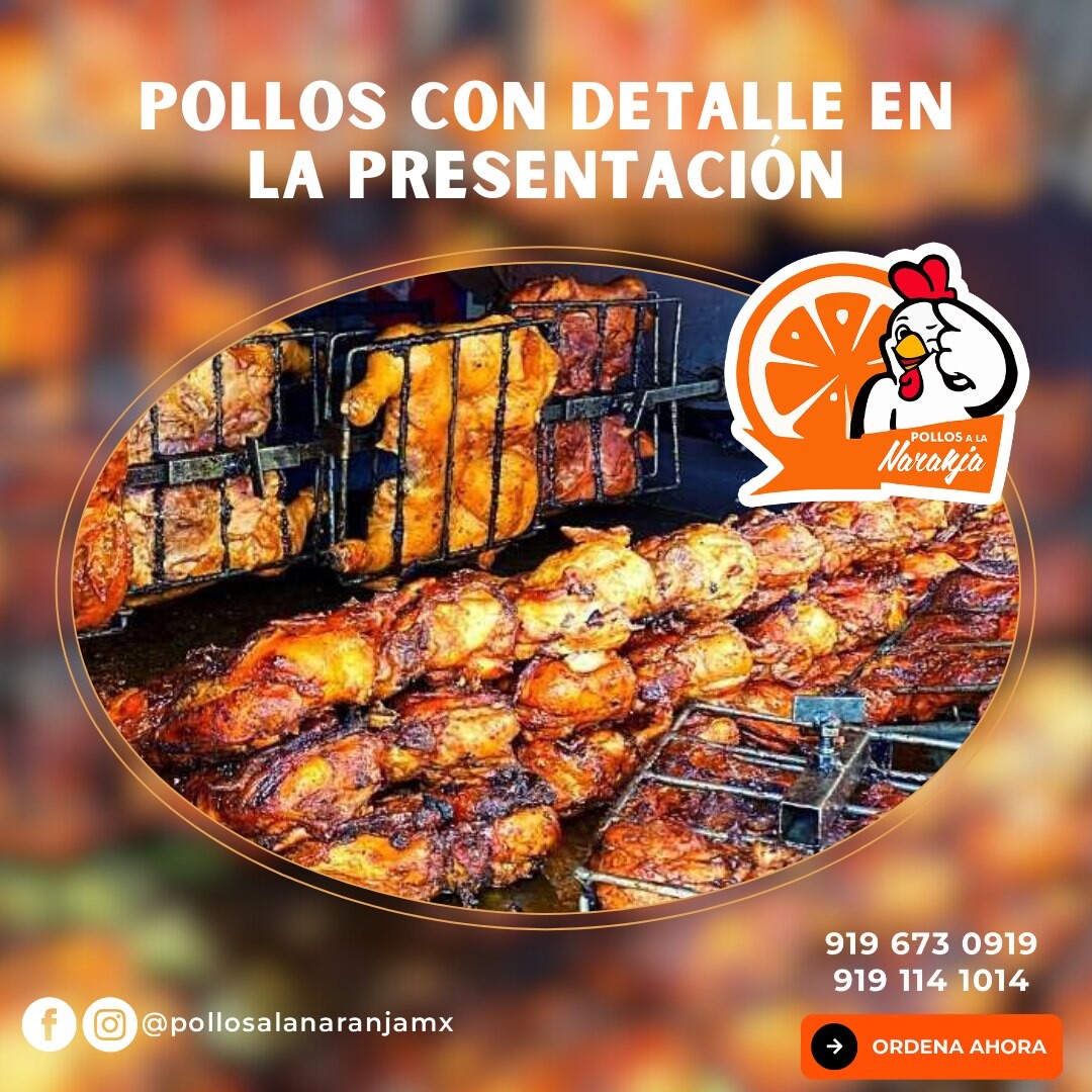 Pollo entero a la naranja